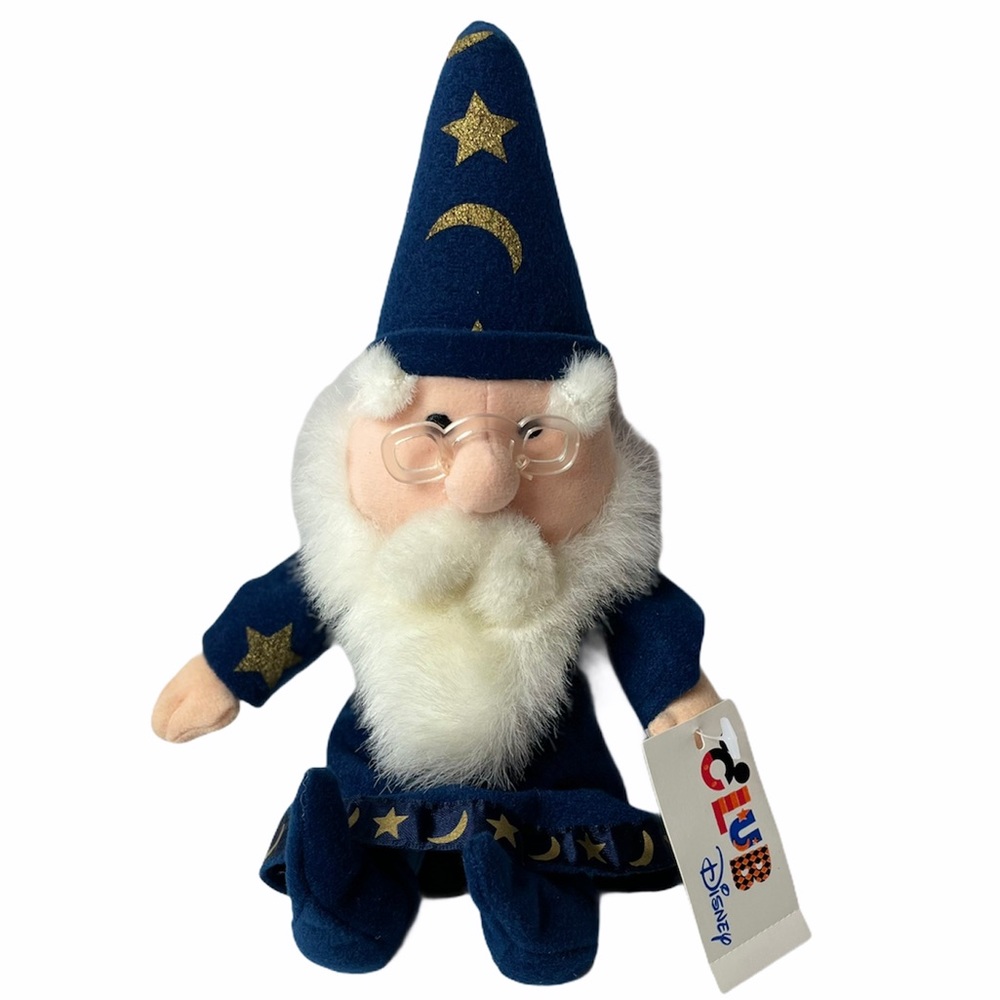 Disney Merlin Wizard Plush Bean Bag Stuffed Animal Club Disney New